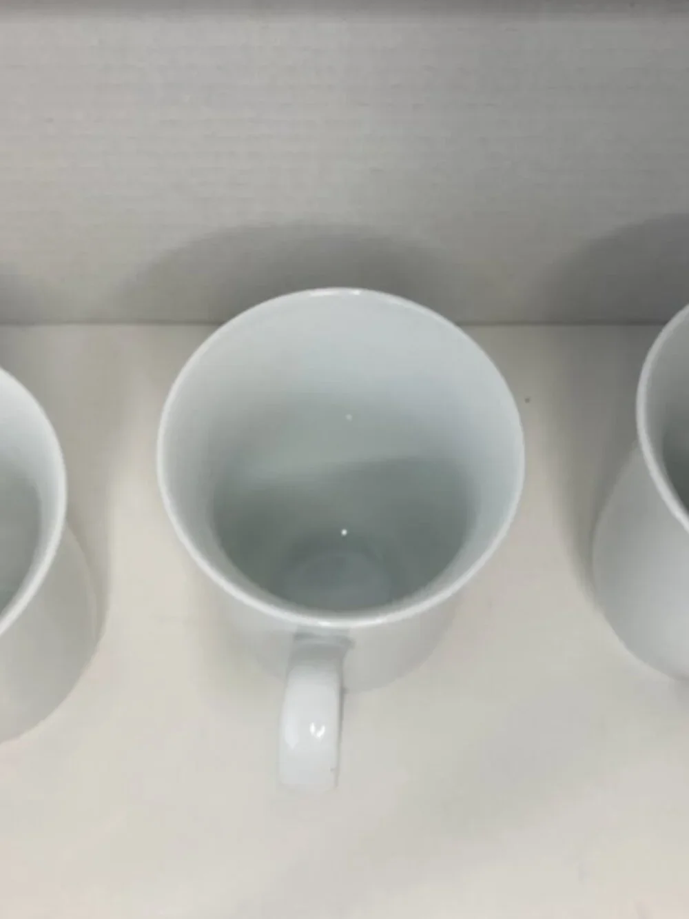 Pottery Barn PB White Porcelain Footed Coffee Mugs